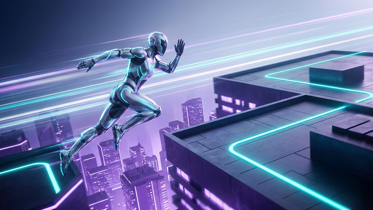 Vector Run futuristic runner artwork